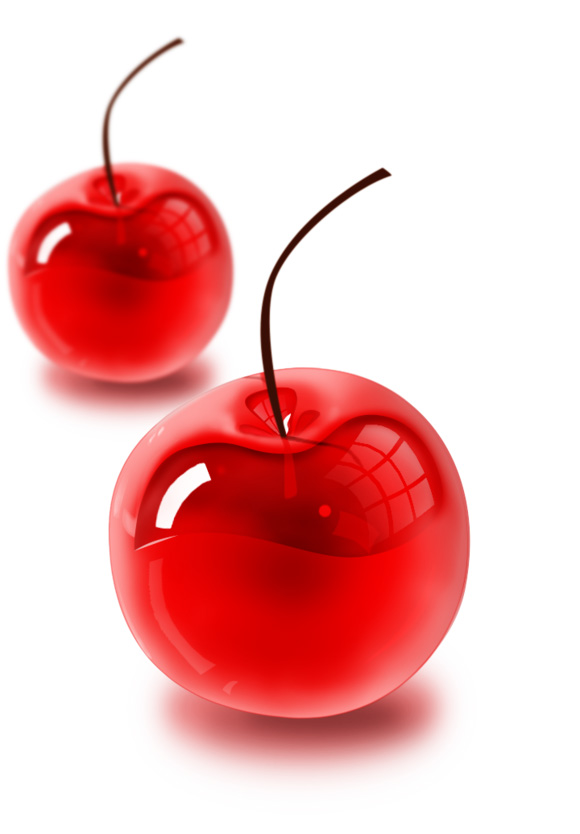 Photoshop制作剔透的红色玻璃樱桃