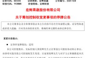 游明易摘明日停牌！又一A股，筹划控制权变更